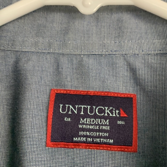 UNTUCKit NWOT Short Sleeve Button Down Shirt 100% Cotton Wrinkle Free - Picture 6 of 10